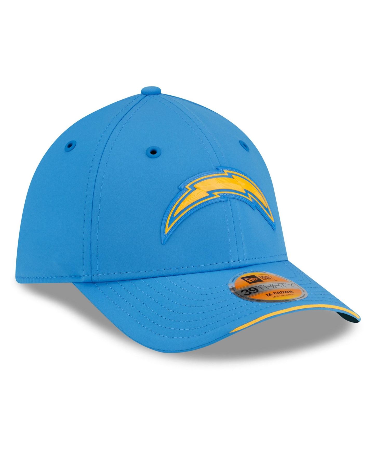 Мужская кепка New Era Powder Blue Los Angeles Chargers 2026 Sideline 39THIRTY M-Crown Flex Hat — фото 3