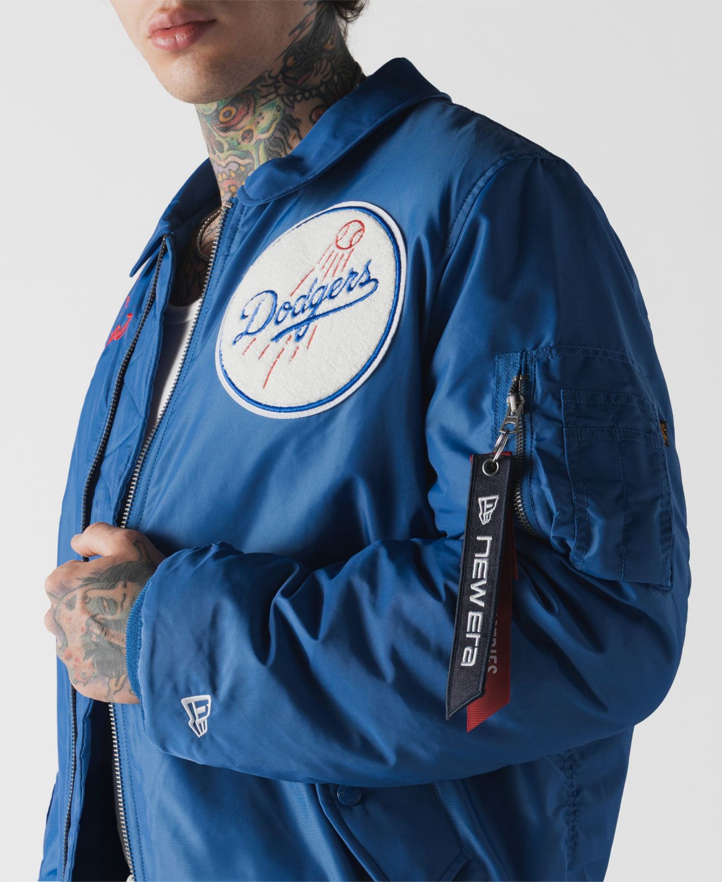 Мужская куртка New Era x Alpha Industries Royal Los Angeles Dodgers MA-1 Full-Zip Bomber — фото 5