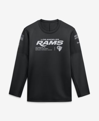 Men's Black Los Angeles Rams 2026 Salute to Service Sideline Coaches Crewneck Therma-FIT Sweatshirt