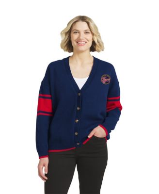 Women's Navy Indiana Fever Button-Up Cardigan Sweater