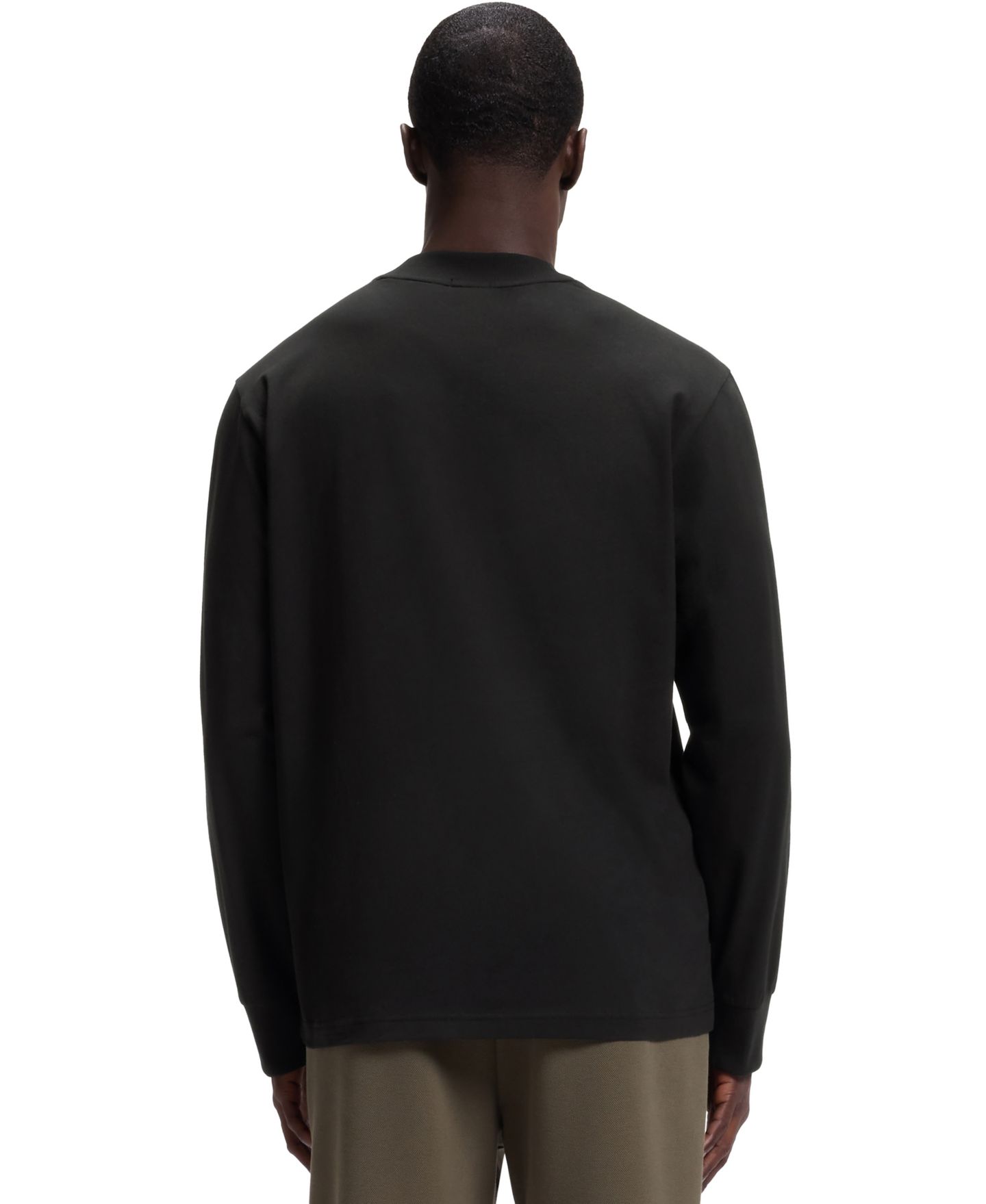 Мужская футболка Hugo Boss Stretch-Cotton Relaxed-Fit Logo, цвет: Чёрный — фото 6
