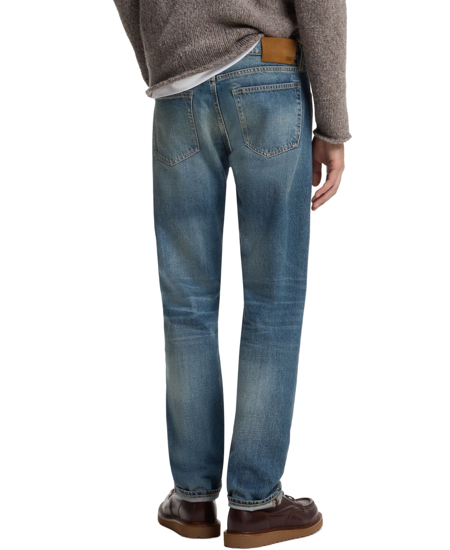 Мужские джинсы Hugo Boss Boss by Beckham Slim-Fit Straight-Leg Denim Jeans, цвет: Синий — фото 3