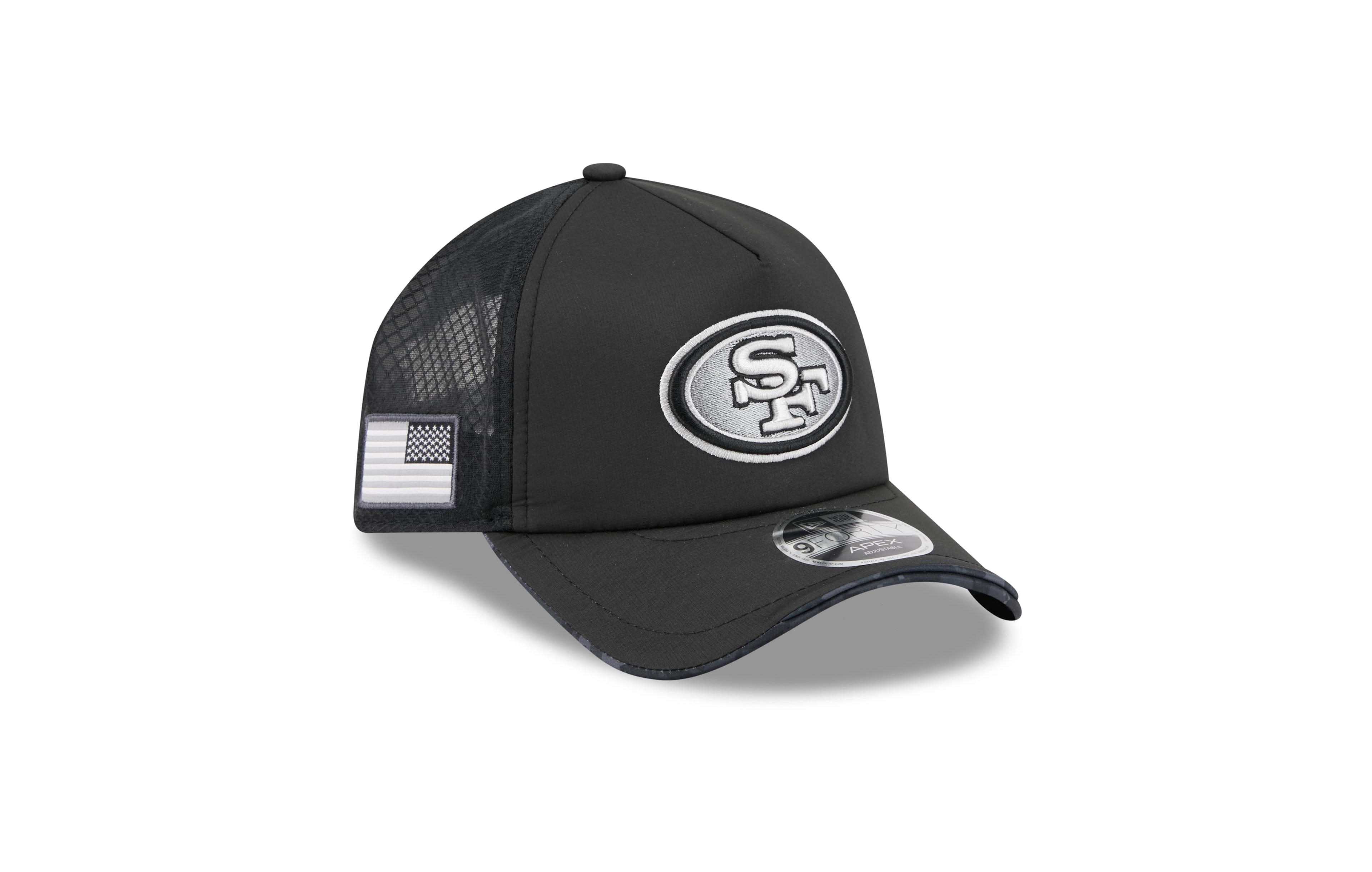 New Era Men's Black San Francisco 49ers 2026 Salute To Service Apex 9FORTY Adjustable Trucker Hat