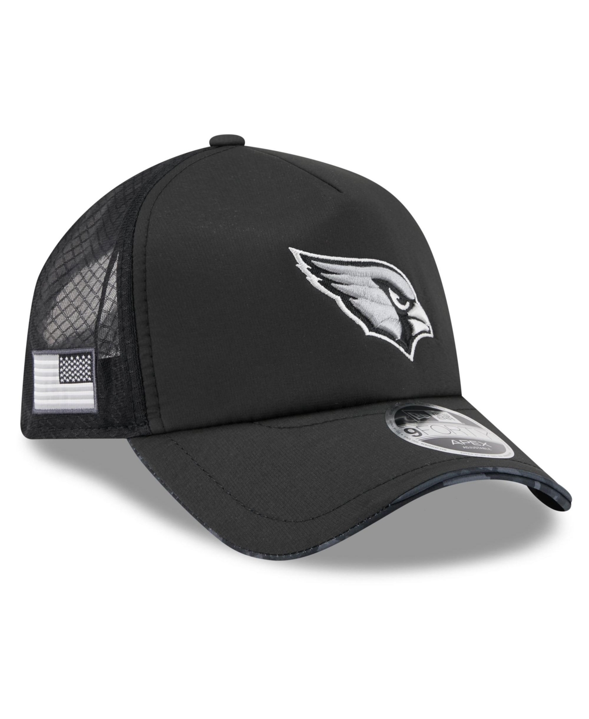 New Era Men's Black Arizona Cardinals 2026 Salute To Service Apex 9FORTY Adjustable Trucker Hat