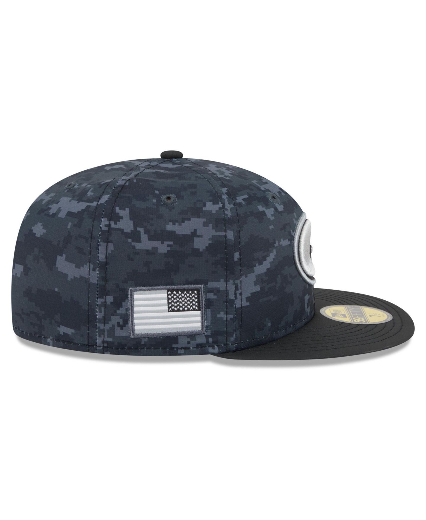 Мужская кепка New Era Black Green Bay Packers 2026 Salute To Service 59FIFTY Fitted Hat — фото 6