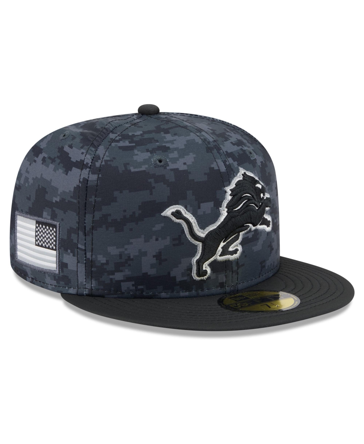 New Era Men's Black Detroit Lions 2026 Salute To Service 59FIFTY Fitted Hat - Black