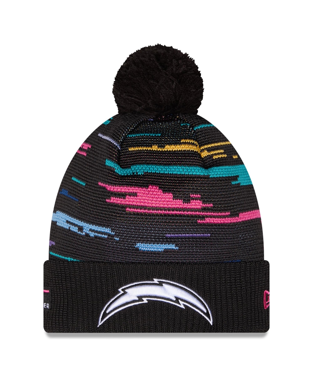 New Era Men's Black Los Angeles Chargers 2026 Nfl Crucial Catch Cuffed Knit with Pom Hat - Black