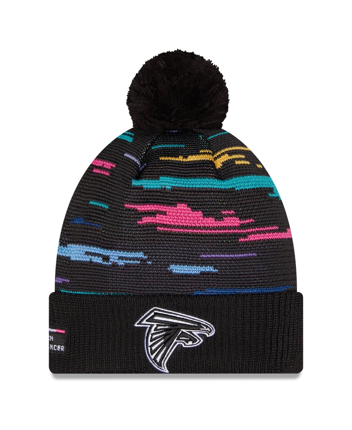 New Era Men's Black Atlanta Falcons 2026 Nfl Crucial Catch Cuffed Knit with Pom Hat - Black