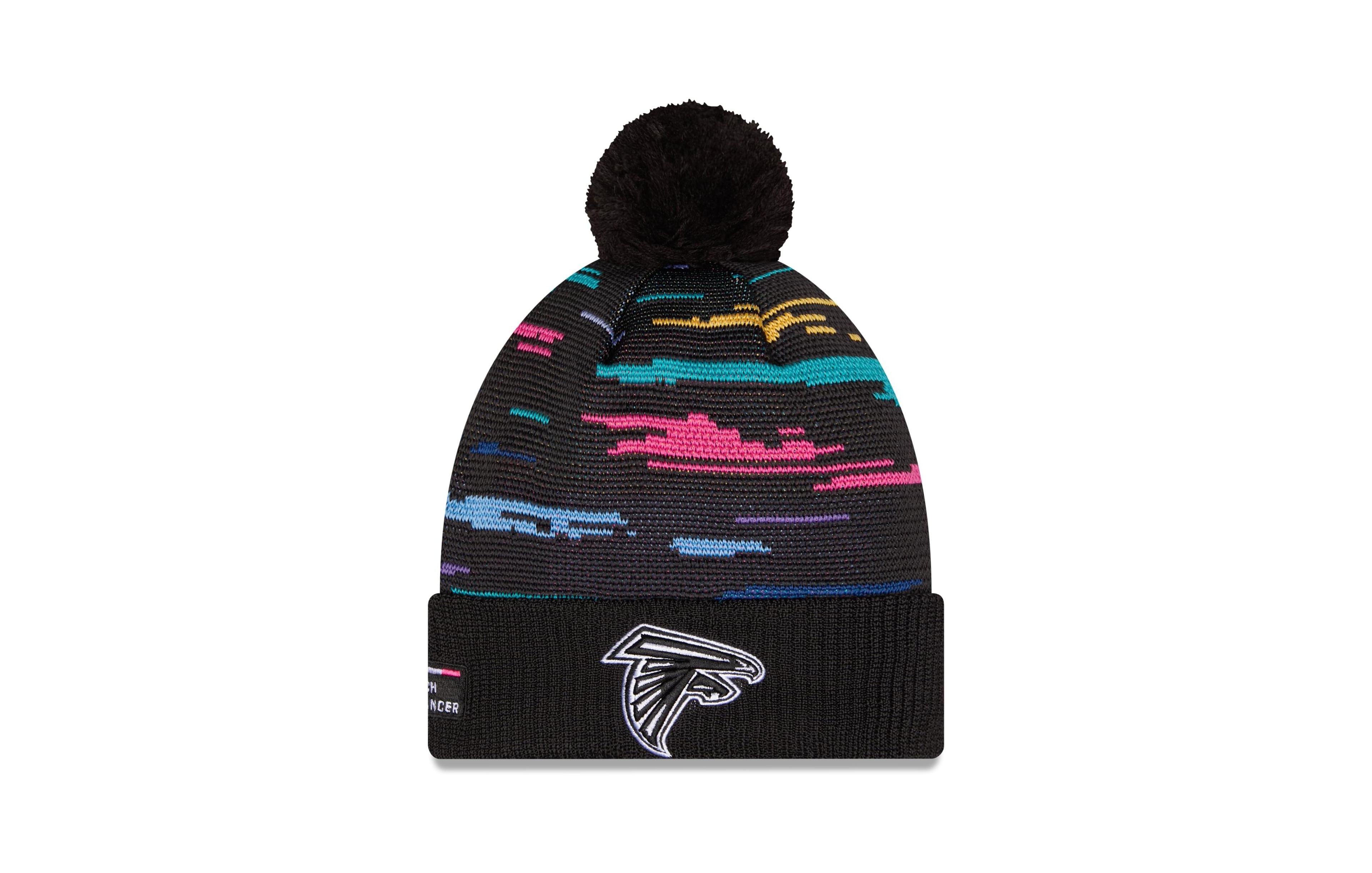 New Era Men's Black Atlanta Falcons 2026 Nfl Crucial Catch Cuffed Knit with Pom Hat