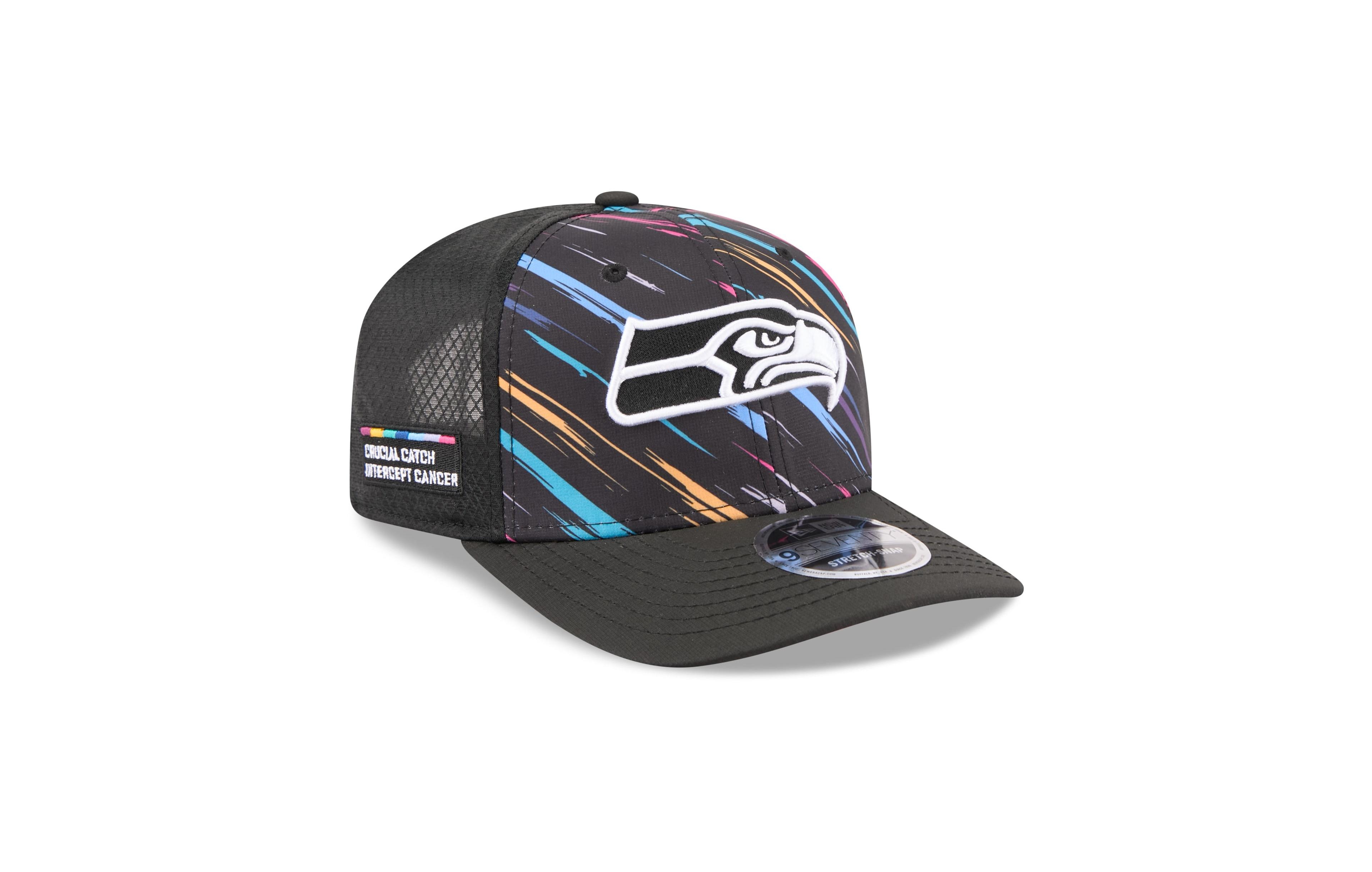 New Era Big Boys' and Girls' Black Seattle Seahawks 2026 Nfl Crucial Catch 9SEVENTY Adjustable Trucker Hat
