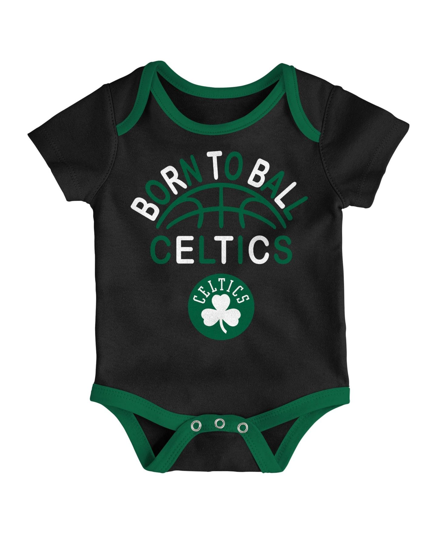 Outerstuff Baby Boys' and Girls' Boston Celtics Born To Ball Bodysuit Set, 3-Pack — фото 3