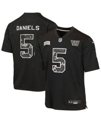 Big Boys' and Girls' Jayden Daniels Black Washington Commanders 2026 Salute to Service Game Jersey