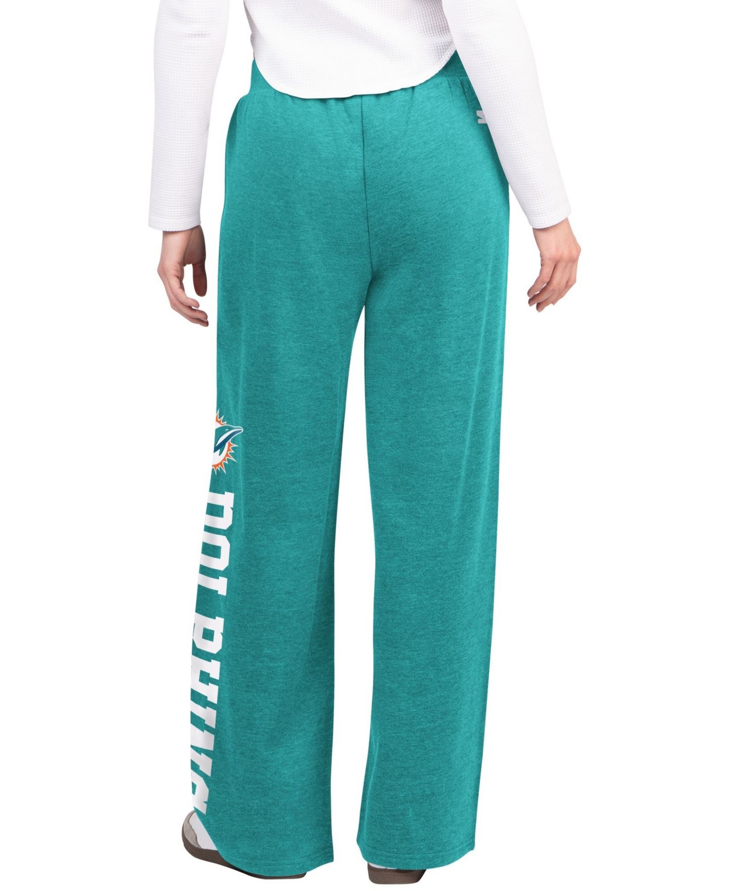 Женские брюки Starter Aqua Miami Dolphins Field Wide Leg Sweatpants — фото 2