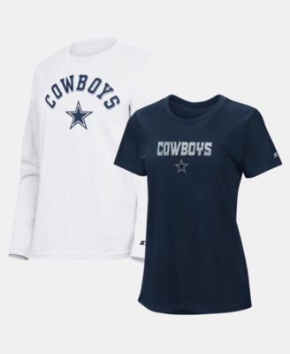 Women's Navy/Ash Dallas Cowboys Short Sleeve Long Sleeve T-Shirt Combo Pack