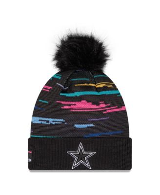 Women's Black Dallas Cowboys 2026 NFL Crucial Catch Cuffed Knit with Pom Hat