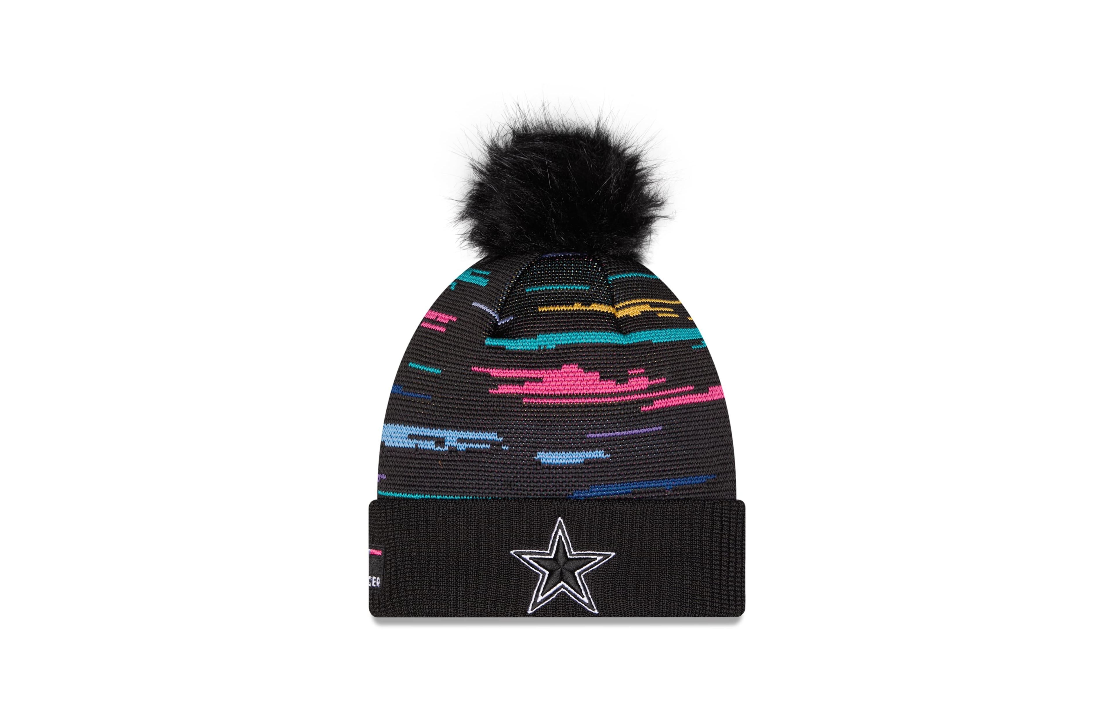 New Era Women's Black Dallas Cowboys 2026 Nfl Crucial Catch Cuffed Knit with Pom Hat