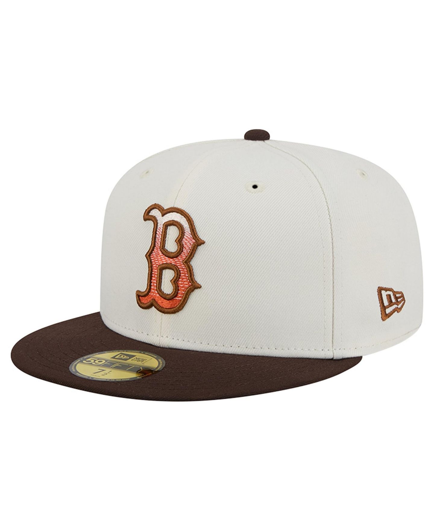 Мужская кепка New Era Natural/Brown Boston Red Sox Pumpkin Spice 59FIFTY Fitted Hat — фото 3
