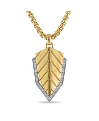 Diamond Shield Pendant (1/6 ct. t.w.) in Stainless Steel