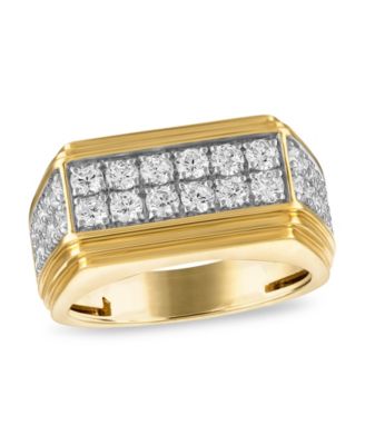 Men's Lab-Grown Diamond Round Ring (1-1/2 ct. t.w.) in 14k Yellow Gold-Plated Sterling Silver