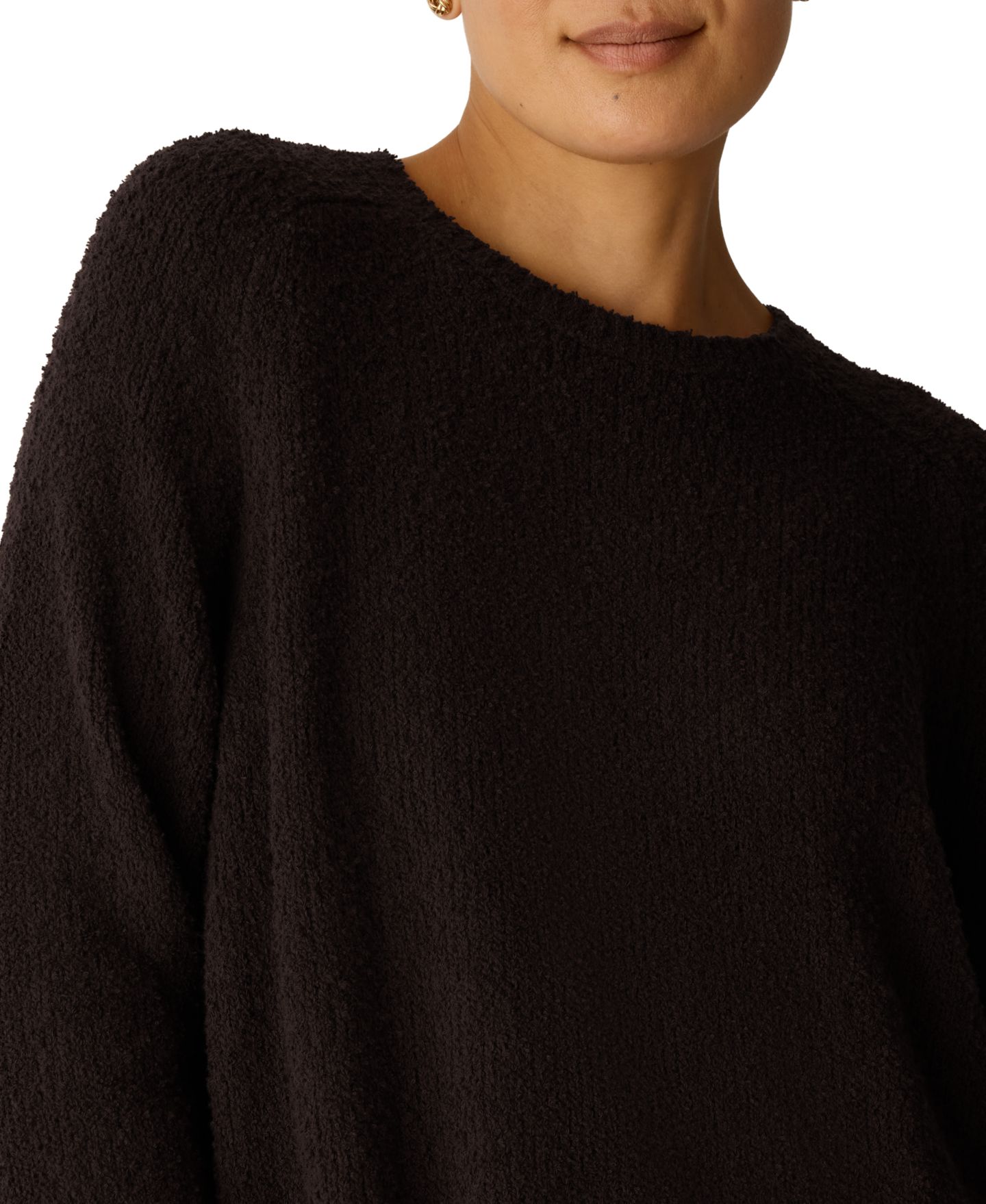 Женский свитер Eileen Fisher Crewneck Long-Sleeve Boucle, цвет: Кофейный — фото 3