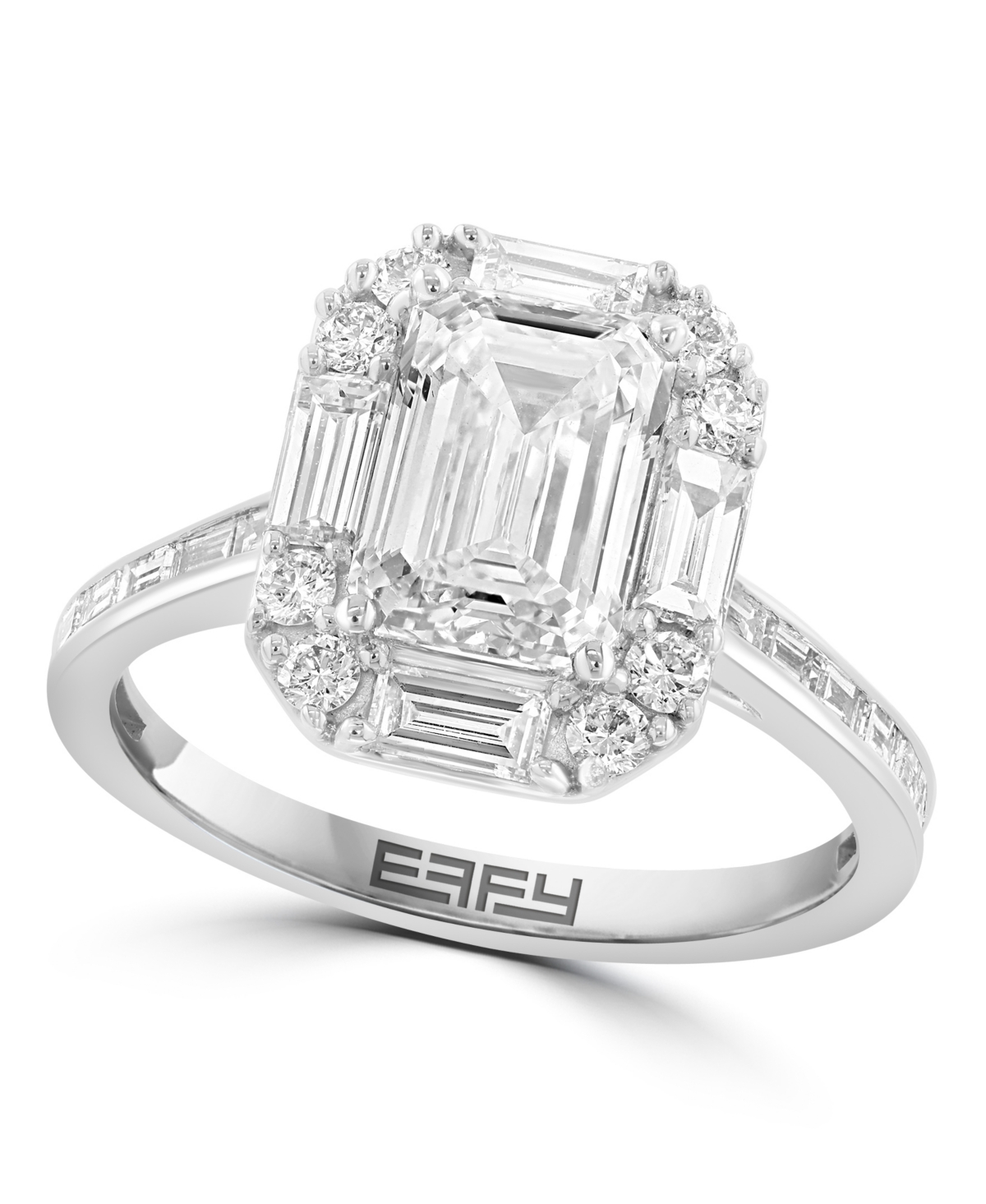 Effy Certified Lab Grown Diamond Halo Ring (2-7/8 ct. t.w.) in 14k White Gold
