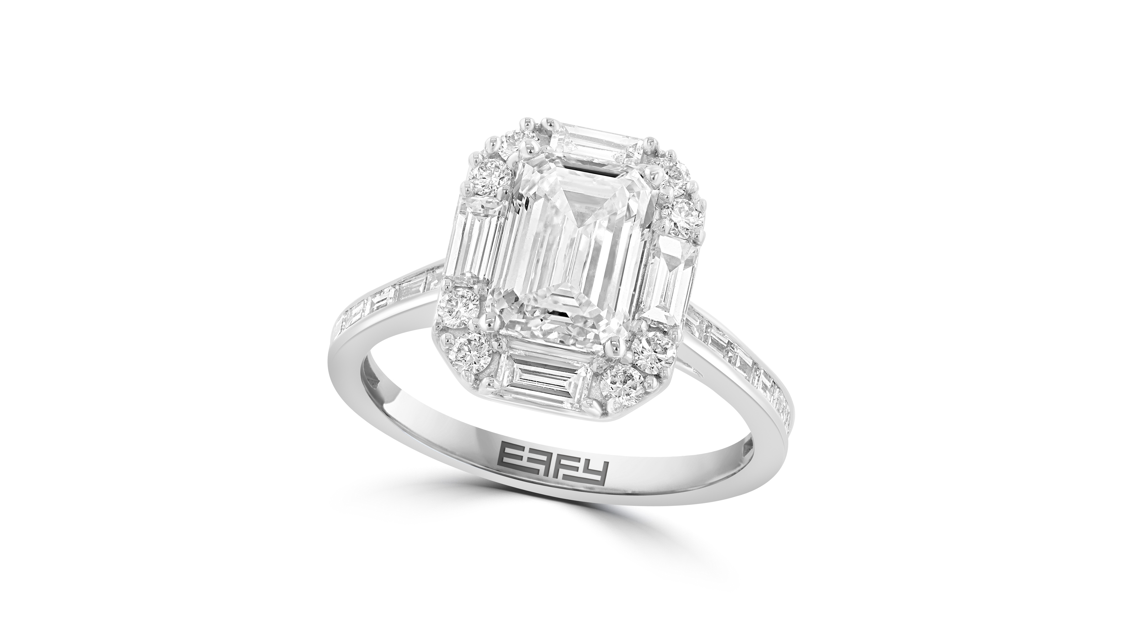 Effy Certified Lab Grown Diamond Halo Ring (2-7/8 ct. t.w.) in 14k White Gold