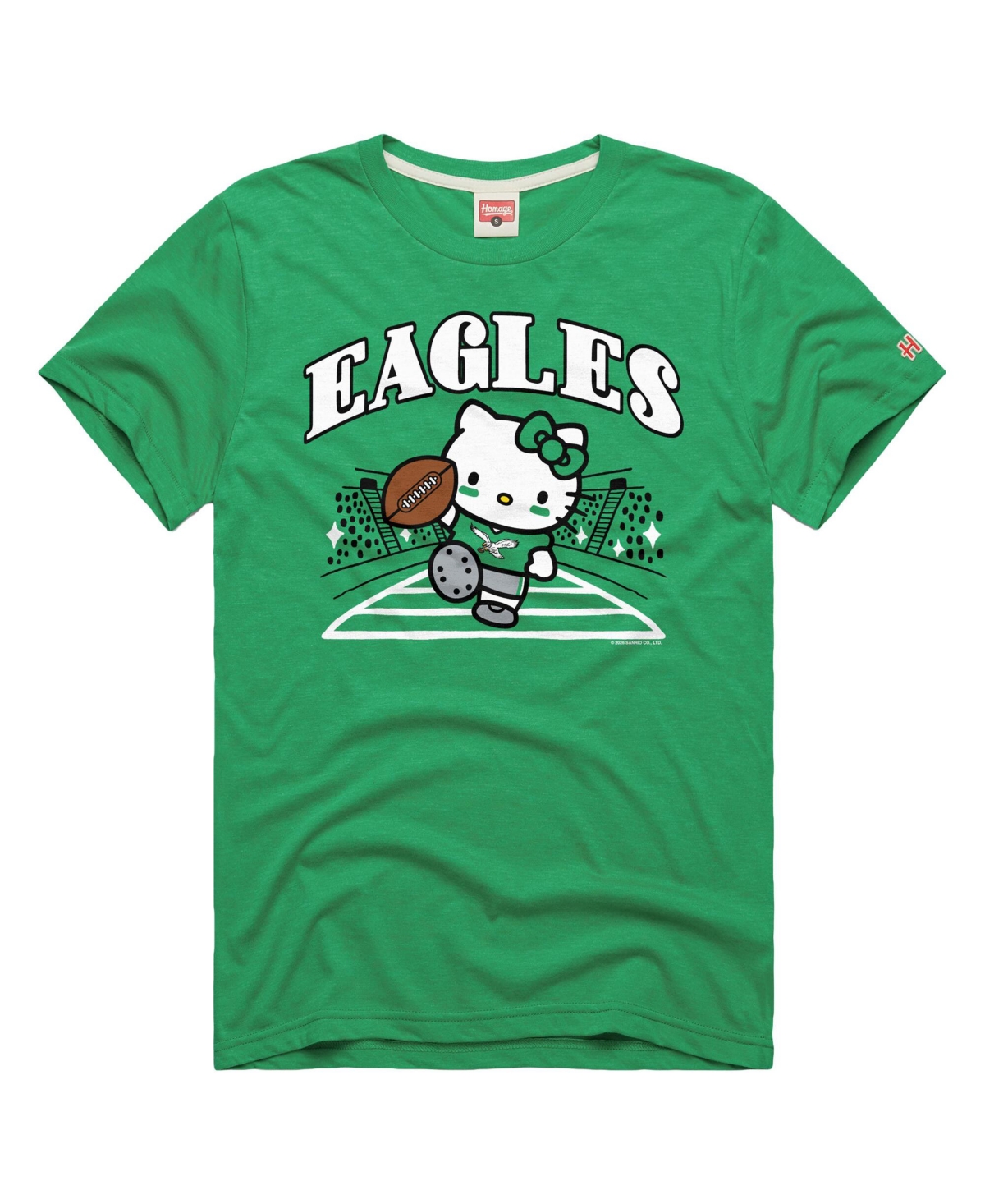 Men's and Women's Homage Kelly Green Philadelphia Eagles X Hello Kitty Triblend T-Shirt - Kelly Green