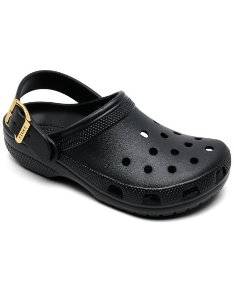 Женские сабо Crocs с металлической пряжкой и открытой пяткой, цвет: Чёрный