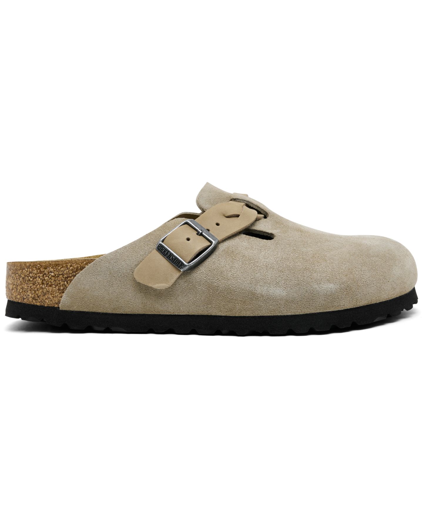 Женские сабо Birkenstock Boston Braid Suede Leather Soft-Footbed, цвет: Серо-коричневый — фото 2