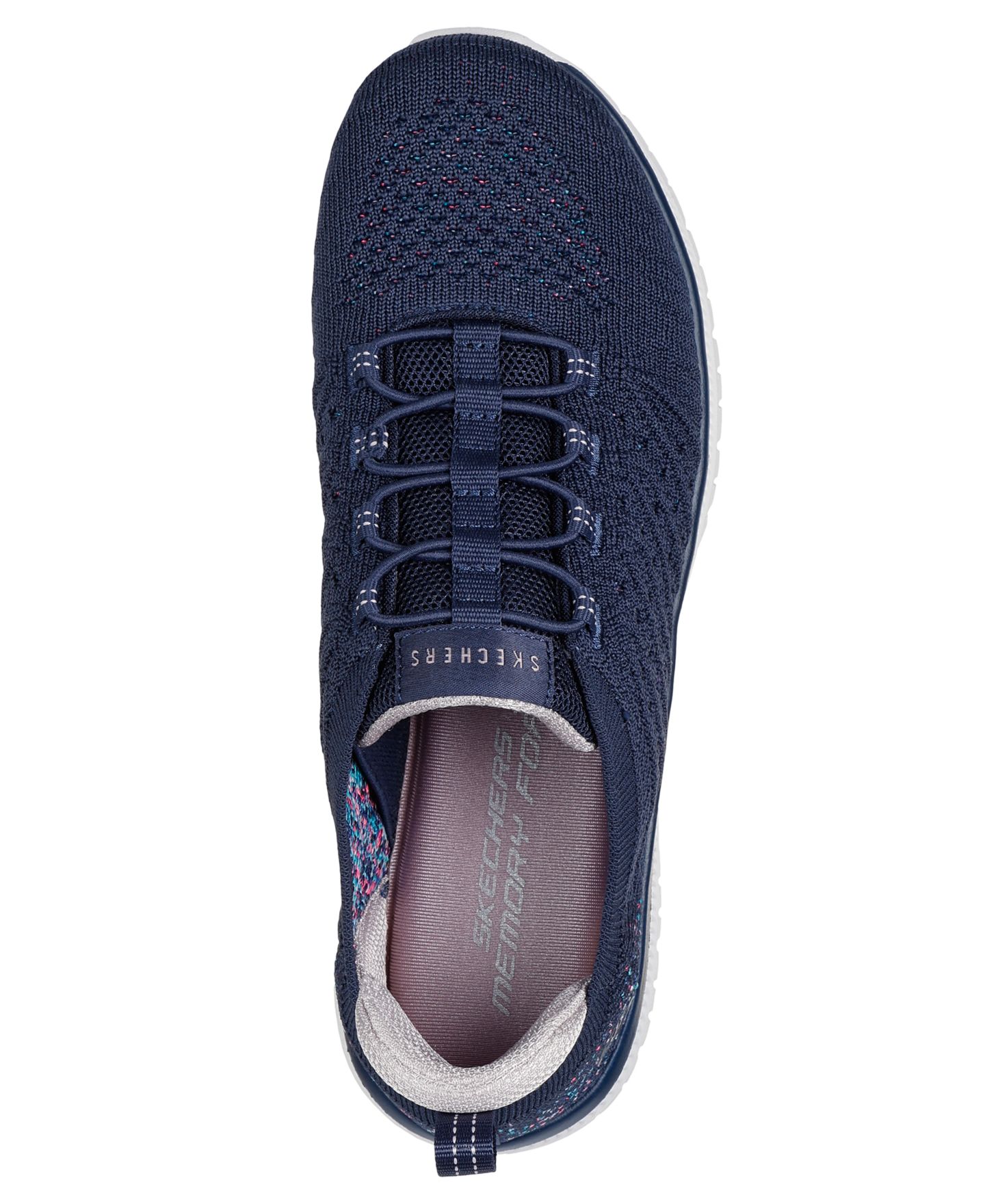 Женские кроссовки Skechers Virtue Knit Walking Sneakers, Air-Cooled Memory Foam, цвет: Тёмно-синий — фото 5