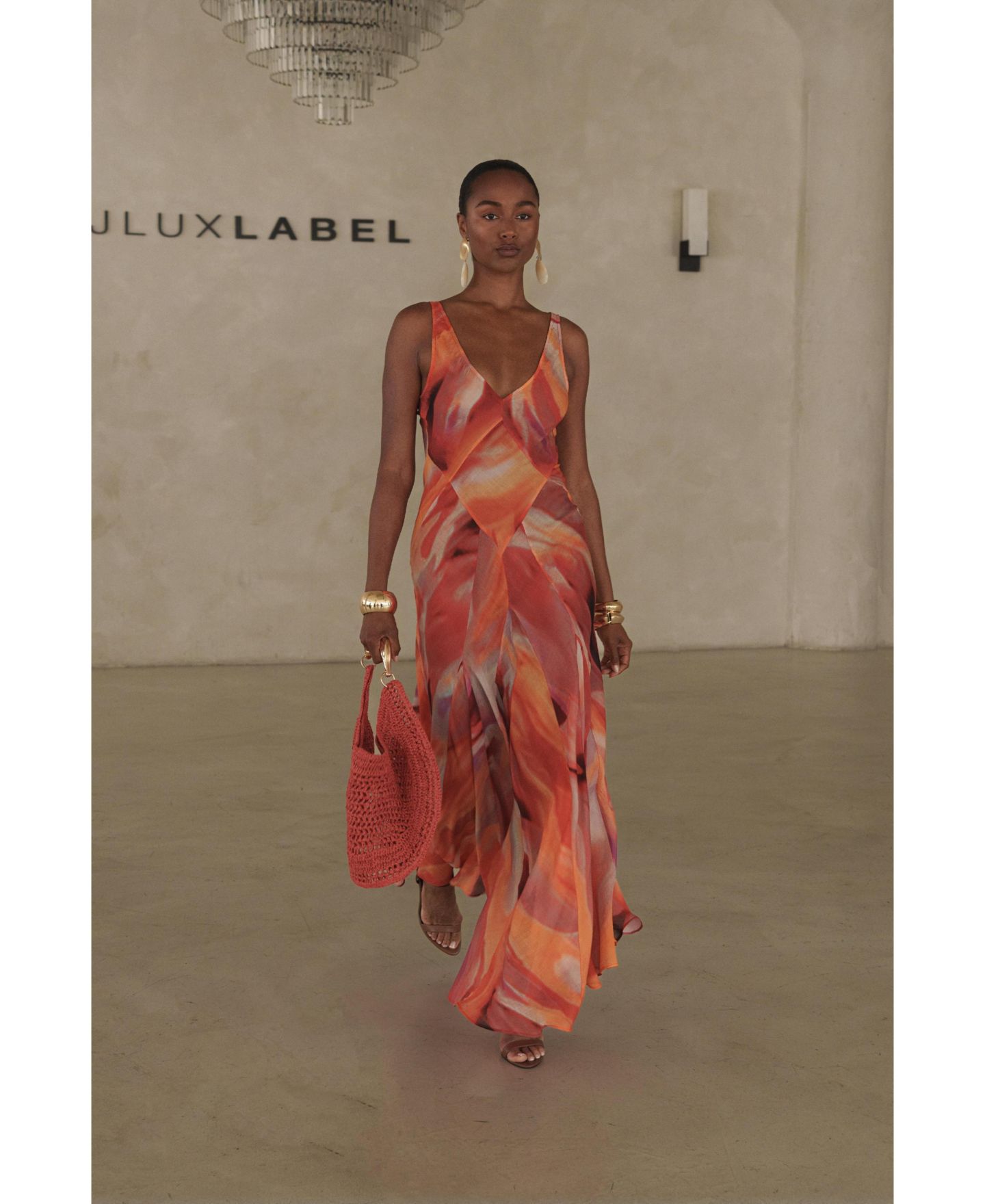 Женская сумка JLUXLABEL Seaside Crescent-Shaped Woven Tote, цвет: Красный — фото 6