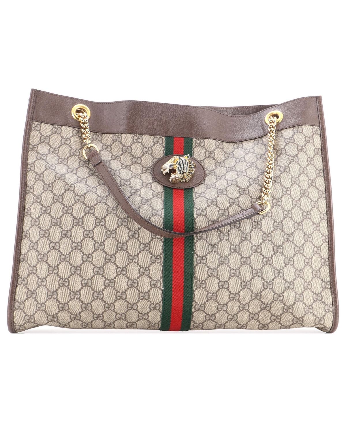 Pre-Owned Gucci Large Rajah Chain Tote Gg Coated Canvas