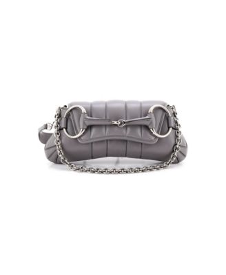 Small Horsebit Chain Shoulder Bag Vertical Quilted Leather