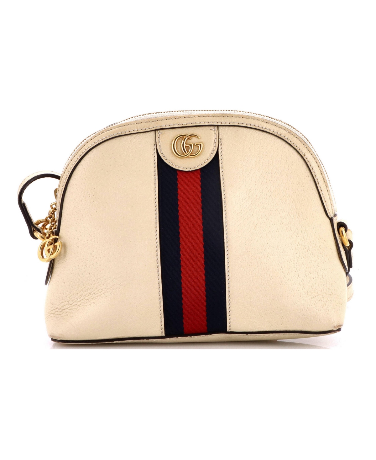 Pre-Owned Gucci Small Ophidia Dome Shoulder Bag Leather - Natural