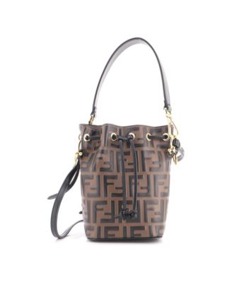 Mini Mon Tresor Bucket Bag Zucca Embossed Leather