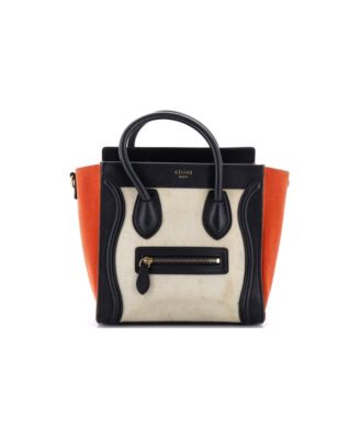Nano Bicolor Luggage Bag Canvas and Leather