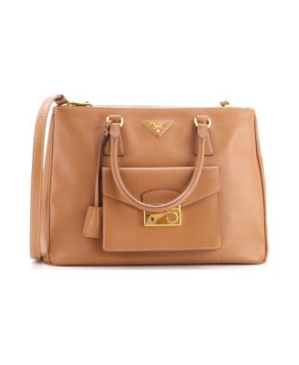 Medium Front Pocket Double Zip Lux Tote Saffiano Leather