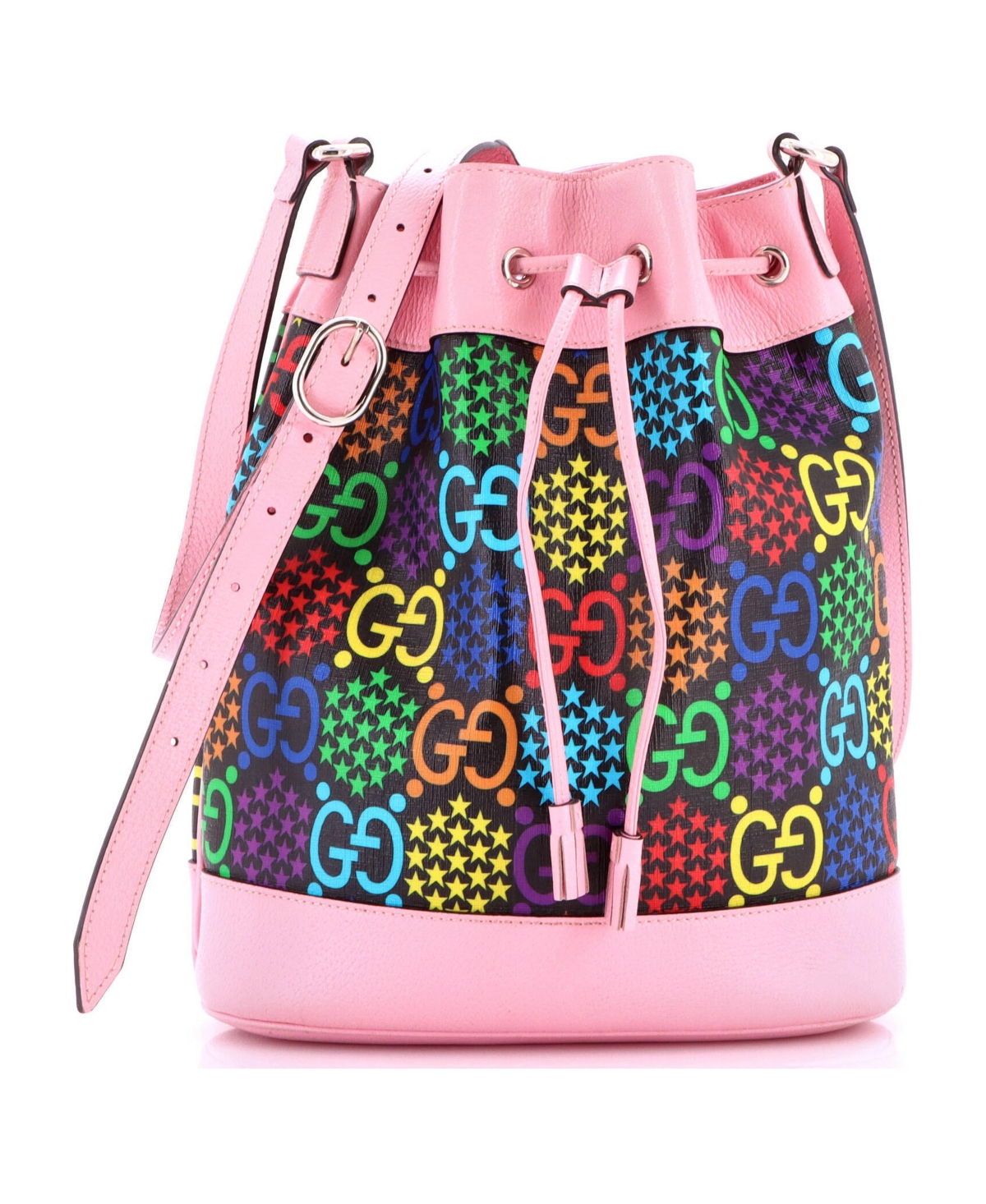 Pre-Owned Gucci Medium Bucket Bag Psychedelic Print Gg Coated Canvas