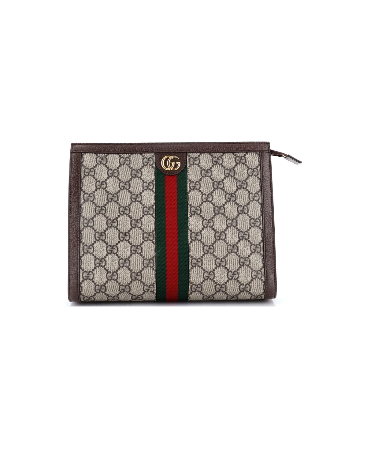 Pre-Owned Gucci Small Ophidia Pouch Gg Coated Canvas - Brown