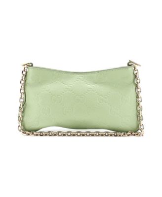 Super Mini Emblem Chain Shoulder Bag Guccissima Leather