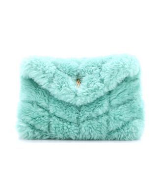 Small LouLou Puffer Clutch Matelasse Chevron Shearling