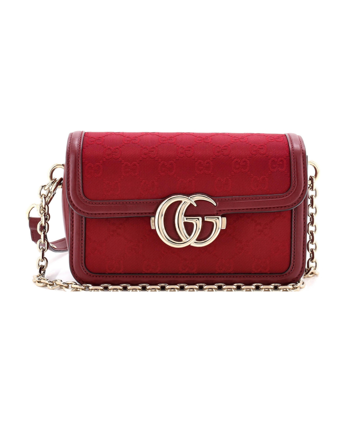 Pre-Owned Gucci Small Go Shoulder Bag Gg Canvas with Leather