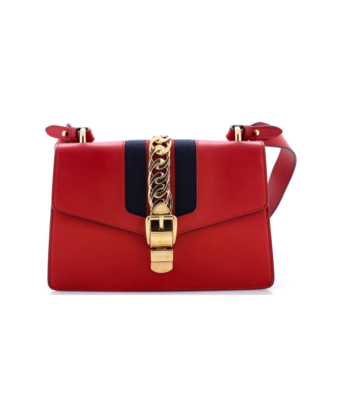 Pre-Owned Gucci Small Sylvie Shoulder Bag Leather - Red