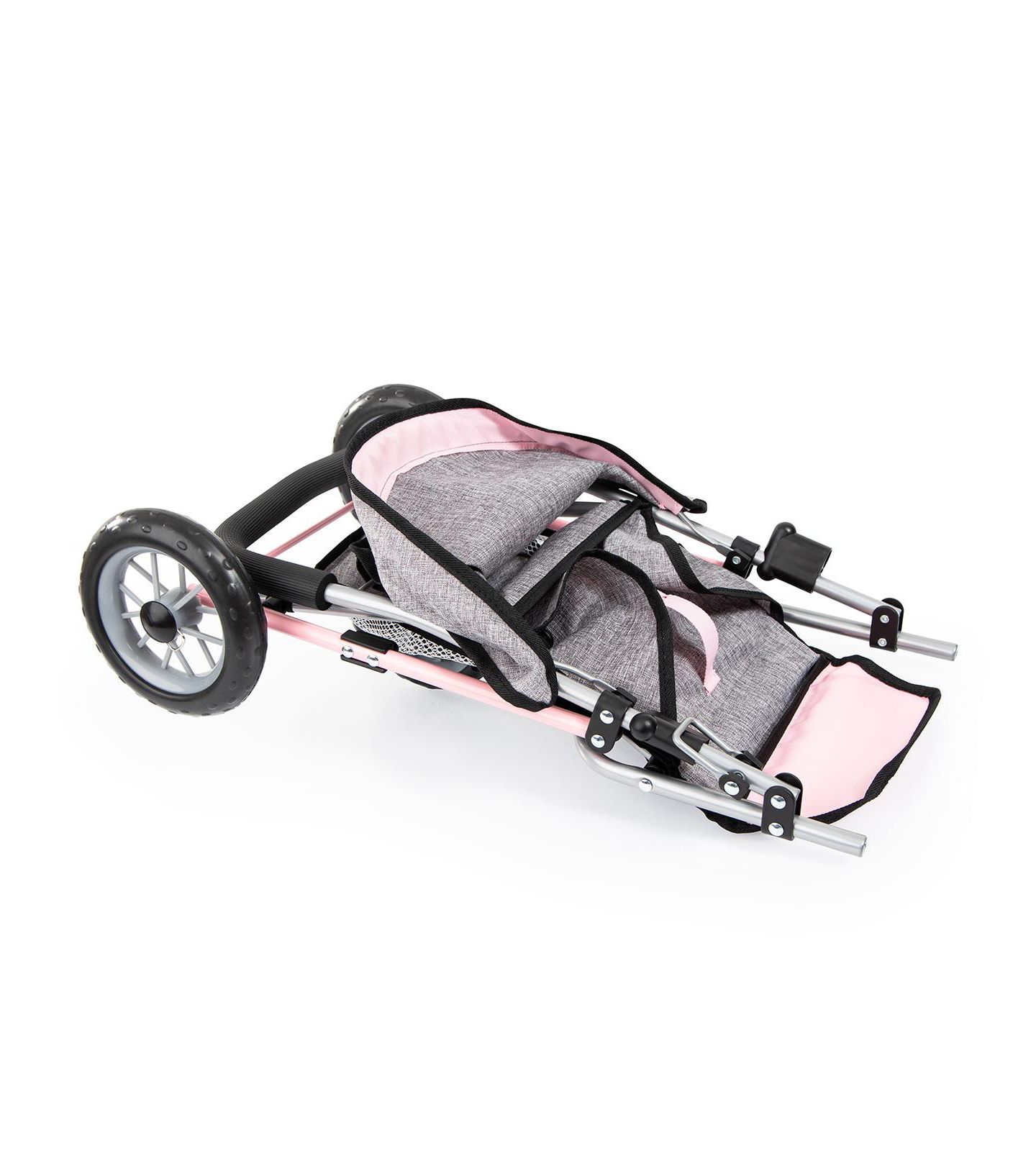 Детские джоггеры Bayer Design Dolls Twin 3 Wheel Jogger, цвет: Серый / Розовый — фото 4