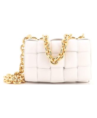 Cassette Chain Crossbody Bag Padded Maxi Intrecciato Leather