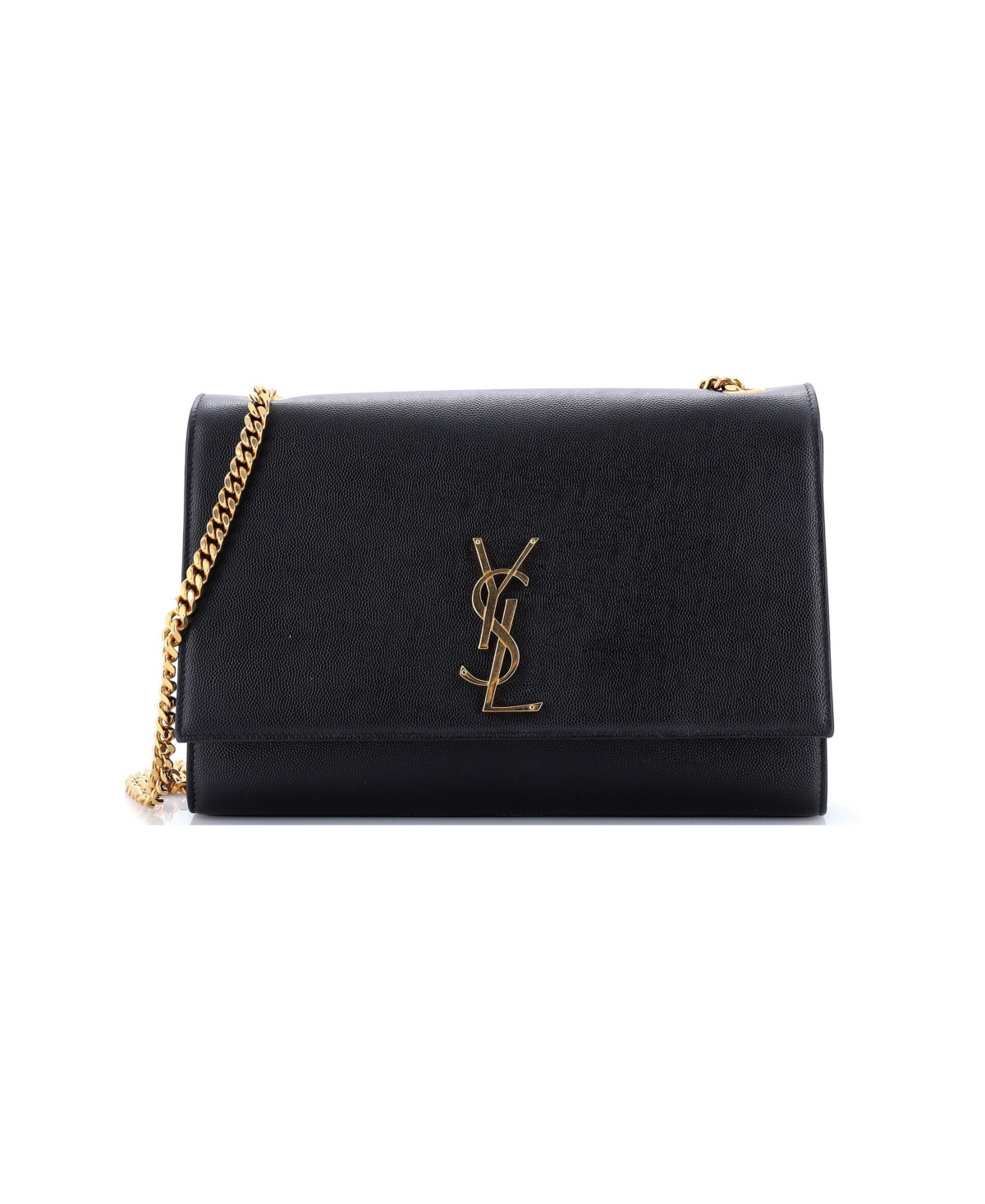 Pre-Owned Saint Laurent Large Classic Monogram Crossbody Bag Grainy Leather - Black