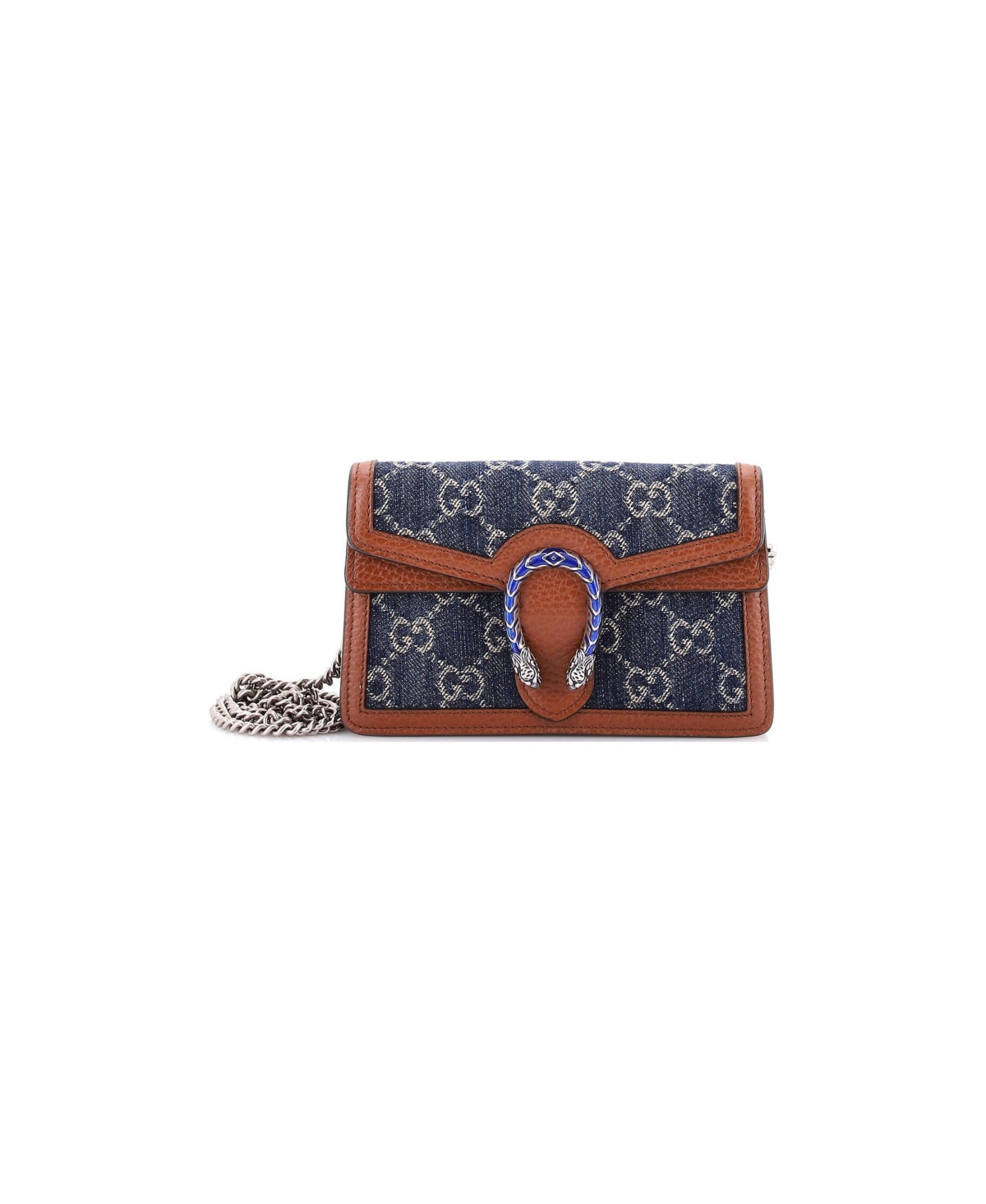 Pre-Owned Gucci Super Mini Dionysus Bag Gg Denim - Blue