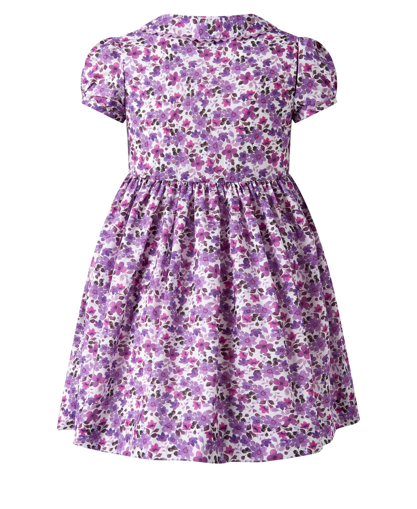 Платье Rachel Riley Puff-Sleeve Fit-and-Flare Floral-Print Cotton Dress для девочек-малышей, цвет: Фиолетовый — фото 3