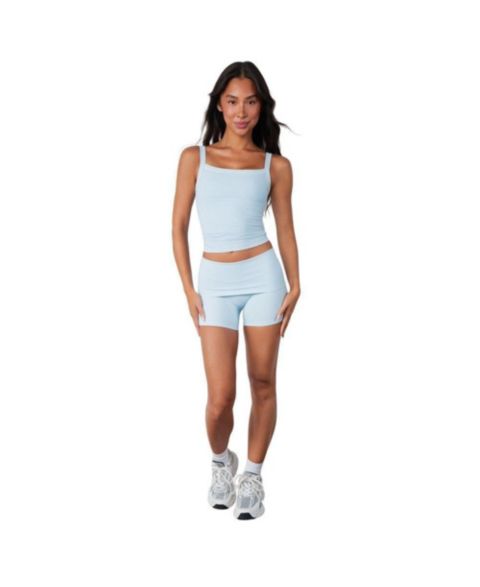 Женские шорты Vitality Cloud II Mini Foldover Waistband, 4.5" Inseam, цвет: Прозрачный небесно-голубой потёртый