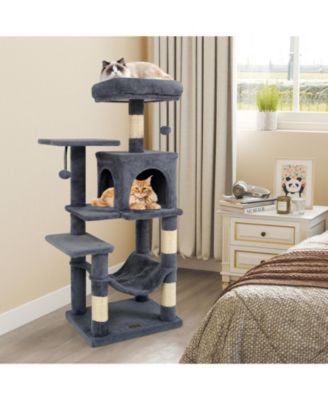 Multi-Level Cat Tower with 2-Door Condo and Top Perch